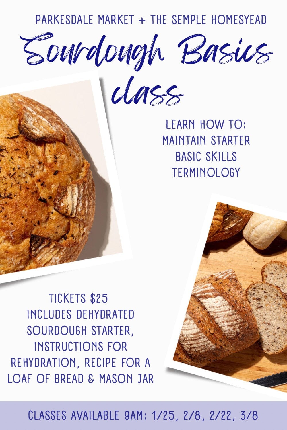 Basic Sourdough Starter class with Lauren Semple Parkesdale Market