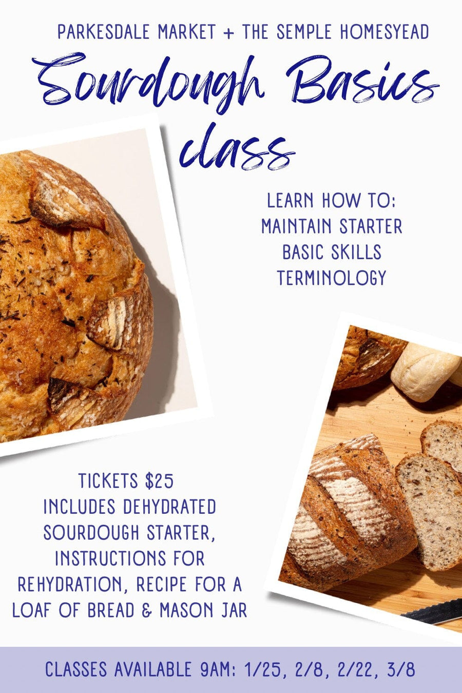 Basic Sourdough Starter class with Lauren Semple Parkesdale Market